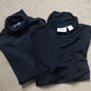 Bundle! Two black turtlenecks - Chicos size 3 / Brooks Brothers large